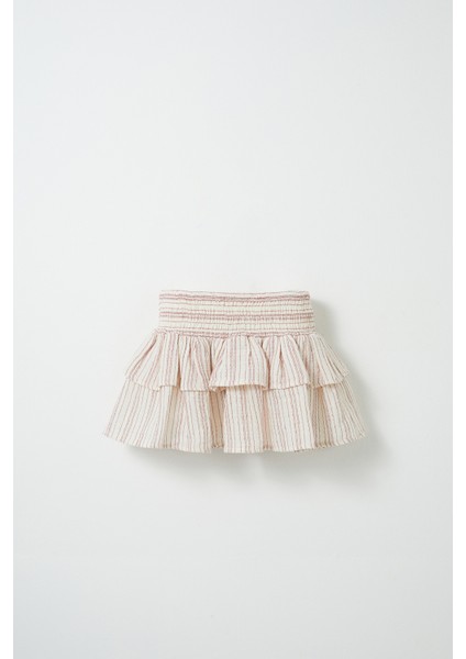 Rubby Çizgili Müslin Gipeli Etek