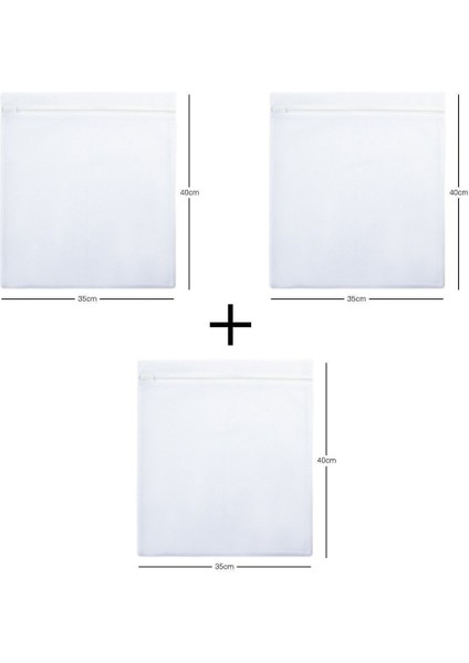 3 Adet Beyaz Fermuarlı Ayakkabı Çamaşır Yıkama Filesi Torbası 35X40 indirimleri