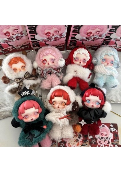 6 Adet Skullpanda Labubu Sürpriz Kutu Rasgele Renk 6lı Set Gotik Kız Bebek Skull Panda modelleri