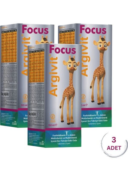 Focus Şurup 150 ml Dikkat Eksikliği x 3 Adet