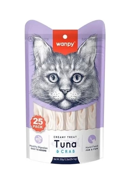 Wanpy Ton Balıklı ve Yengeçli Sıvı Kedi Ödülü 14 gr 25 Adet