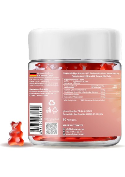 Lipozomal Coenzyme Q10 Pqq Resveratrol Fucoidan 60 Gummies fiyatları