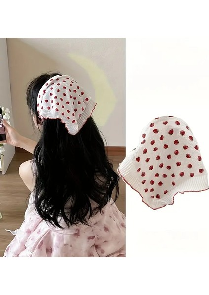 Çilek Desenli Fırfır Detaylı Bohem Taç,saç Bandı,eşarp Saç Aksesuarı fiyatları