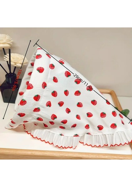 Çilek Desenli Fırfır Detaylı Bohem Taç,saç Bandı,eşarp Saç Aksesuarı fırsatları