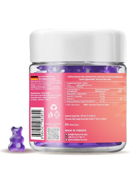 Ceramide 60 Mg Astaksantin 12 Mg 60 Gummies fiyatları