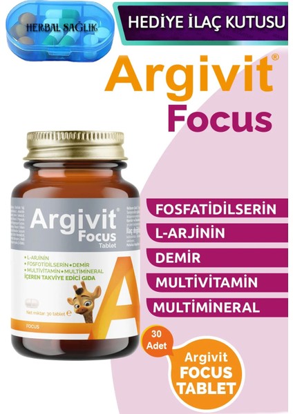 Focus 30 Adet Tablet - (Fosfatidilserin-Larjinin-Multivitamin ve Multimineral)