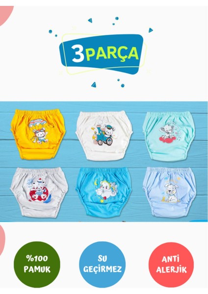 3 Adet Kız - Erkek Lüx Çocuk Alıştırma Külodu (Modellerde Farklılık Olabilir)