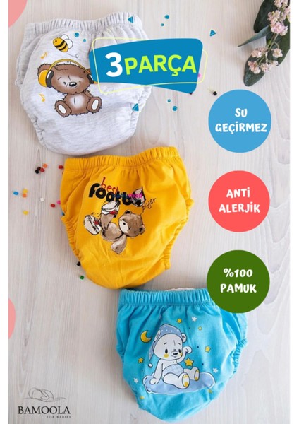 3 Adet Kız - Erkek Lüx Çocuk Alıştırma Külodu (Modellerde Farklılık Olabilir) modelleri