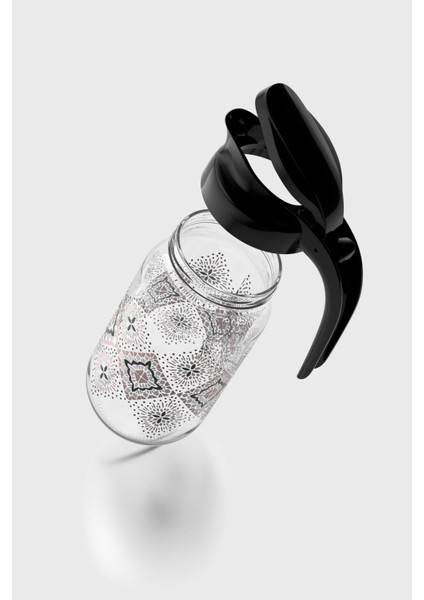 Beluga Desenli 1000 ml Siyah Kapaklı Cam Sürahi 112027 modelleri