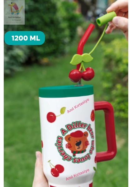 Pipetli Yalıtımlı Kahve Kupası 1200ML 12 Saate Kadar Sıcak/soğuk Bardak Gövdeli Termos modelleri