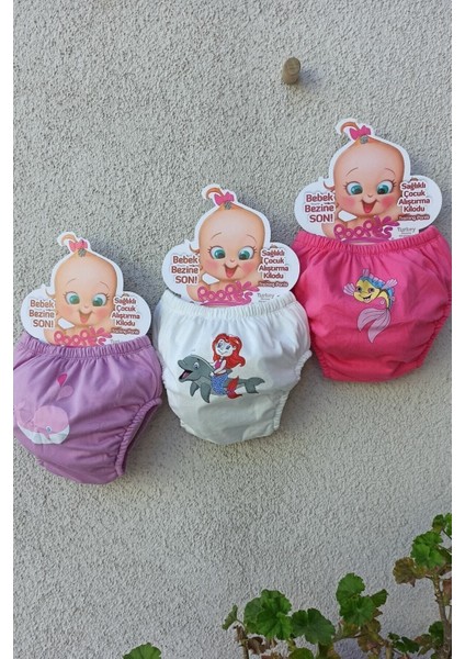 Desenli Desenli 3'lü Alıştırma Külodu 1-2-3 Yaş fiyatları