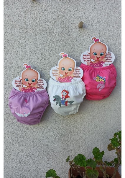 Desenli Desenli 3'lü Alıştırma Külodu 1-2-3 Yaş modelleri