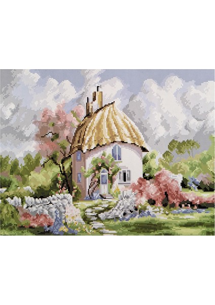 Goblen Etamin İşleme Seti 40 x 50 cm Küçük Ev Deseni