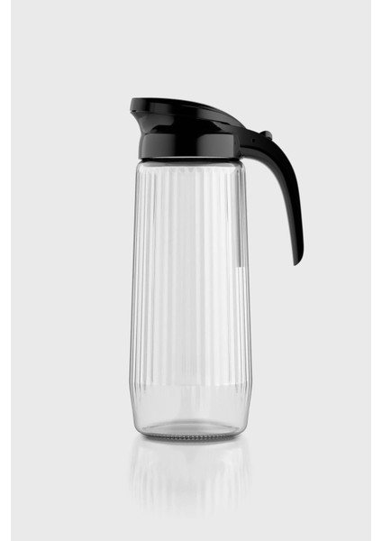 Beluga 1500 ml Siyah Kapaklı Gravürlü Cam Sürahi 111021