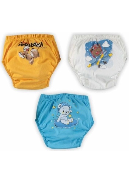 Pamuk 3'lü Erkek Kombin 1 Şirin Alıştırma Külodu