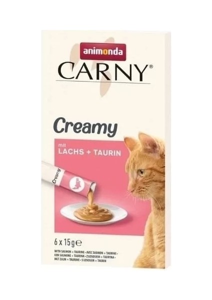 Animonda Snack Carny Somonlu ve Taurinli Sıvı Kedi Ödül Maması 6 Adet 15 gr
