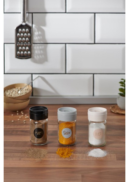 Dorian Papper Desenli 105 ml Siyah Kapaklı Cam Tuzluk 122007 fırsatları