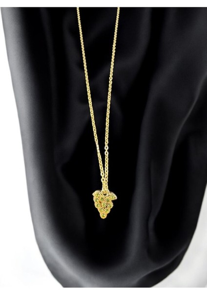 Zirkon Taşlı Ananas Minimal Gold Renk Çelik Kolye modelleri