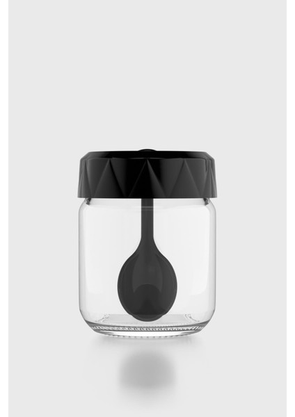 Lexa 210 ml Kaşıklı Cam Baharatlık 161019 Siyah