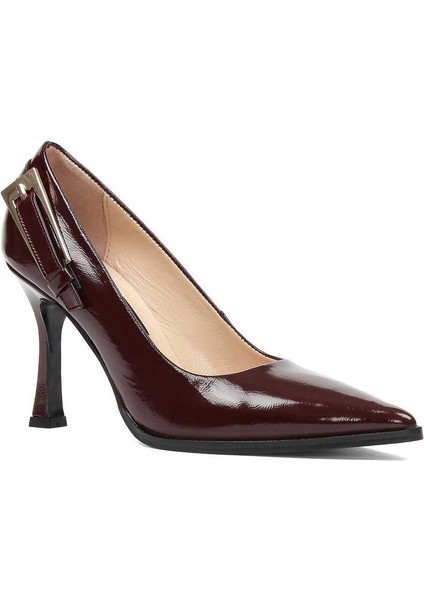 Kadın Bordo Ince Topuklu Rugan Deri Stiletto modelleri