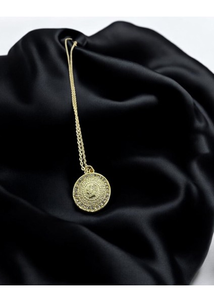 Ata Zirkon Taşlı Gold Çelik Kolye modelleri