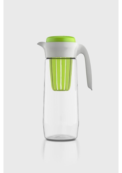 Daisy 1500 ml Yeşil Kapaklı Süzgeçli Detoks Cam Sürahi 111025