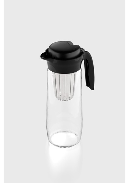 Daisy 1500 ml Siyah Kapaklı Süzgeçli Detoks Cam Sürahi 111025 fiyatları