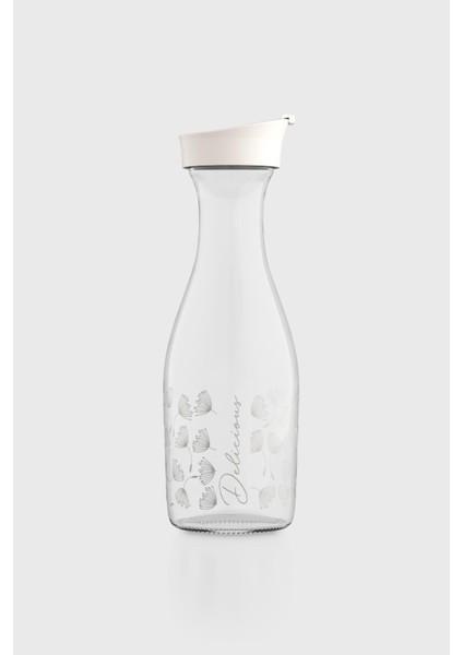 Odesa Çiçek Desenli 1000 ml Cam Karaf 212010 Bej