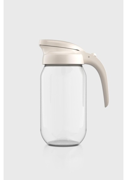 Beluga 1000 ml Bej Kapaklı Cam Sürahi 111028