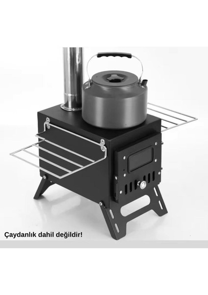 Woodlander Portatif Katlanır Kamp Çadır Sobası Black fırsatları