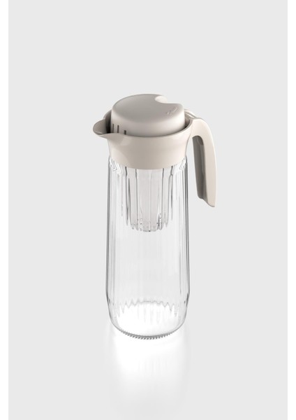 Daisy 1500 ml Bej Kapaklı Süzgeçli Gravürlü Detoks Cam Sürahi 111025 fiyatları
