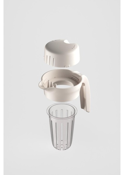 Daisy 1500 ml Bej Kapaklı Süzgeçli Gravürlü Detoks Cam Sürahi 111025 fırsatları