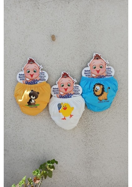 Desenli Desenli 3'lü Alıştırma Külodu Sızdırmaz Tuvalet Eğitimi