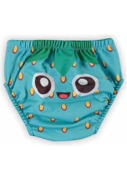 Poopes Yıkanabilir 3'lü Kombin Erkek Neşeli Çilek Alıştırma Külodu 1-2-3-4 Yaş