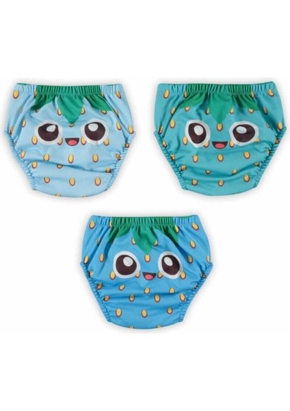 Poopes Yıkanabilir 3'lü Kombin Erkek Neşeli Çilek Alıştırma Külodu 1-2-3-4 Yaş fiyatları