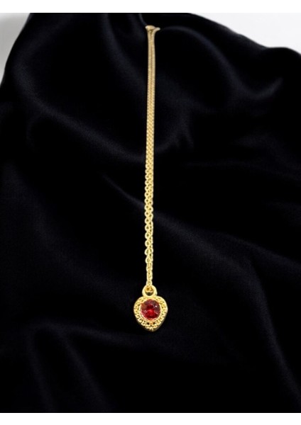 Ortası Taşlı Gold Renk Çelik Kolye fiyatları