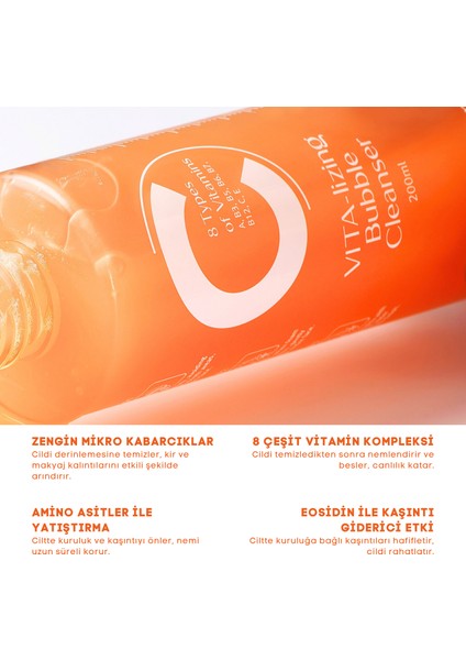 8 Çeşit Vitamin (A, B3, B5, B6, B7, B12, C, E) ve Amino asit İçeren Köpük Temizleyici modelleri