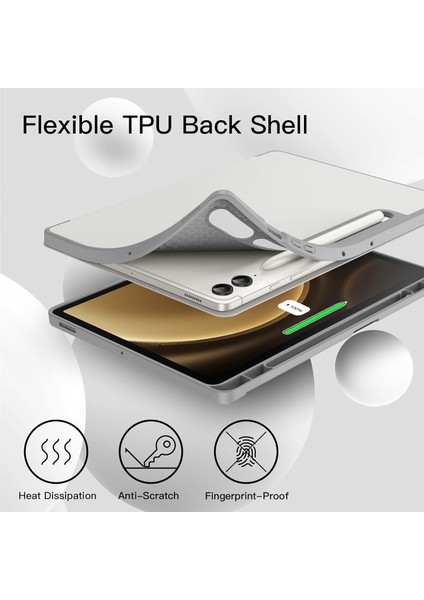 Samsung Galaxy Tab S10 Plus Kalem Şarjına Uygun Kalemlikli Uyku Modlu Stromix Standlı Kapaklı Kılıf Sm- X820 fiyatları