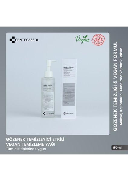 Gözenek Karşıtı, Onarıcı, Nemlendirici, Hafif Yapılı Pore-ology Vegan Temizleme Yağı