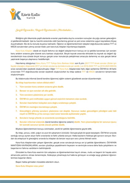 2026 Yks-Tyt Türkçe Karakutu Ösym Çıkmış Soru Bankası Video/pdf Çözümlü Konu Konu Son 8 Yıl fiyatları