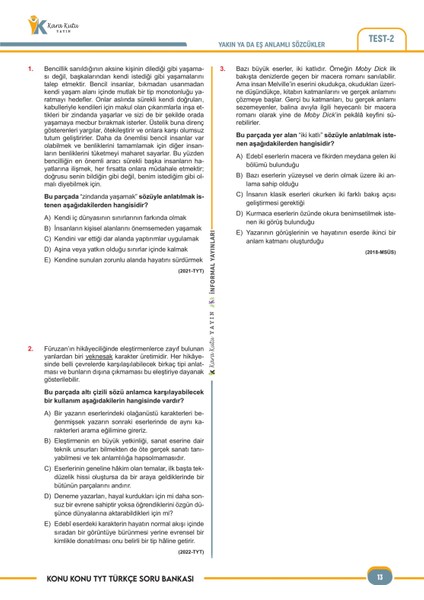 2026 Yks-Tyt Türkçe Karakutu Ösym Çıkmış Soru Bankası Video/pdf Çözümlü Konu Konu Son 8 Yıl