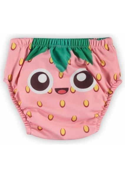 Poopes Yıkanabilir 3'lü Kombin Kız Neşeli Çilek Alıştırma Külodu 1-2-3-4 Yaş fırsatları