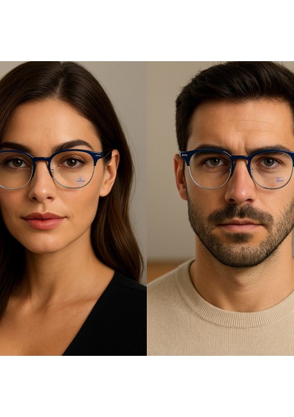 Unısex Yuvarlak Mavi Işık Korumalı Optik Uyumlu Çerçeve