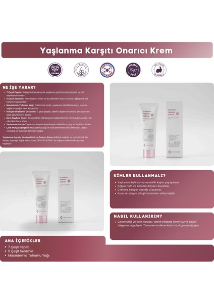 7 Çeşit Peptit ve 5 Çeşit Seramid İçeren Onarıcı ve Nemlendirici Krem fırsatları