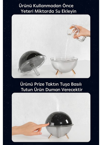 Projektörlü Yansıtmalı Çocuk Bebek Odası Gece Lambası Hava Nemlendirici Ikisi Bir Arada fırsatları