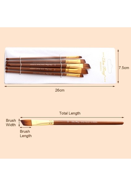 C 5 Adet Boya Fırçaları Seti Kiti Yuvarlak Sivri Ucu modelleri