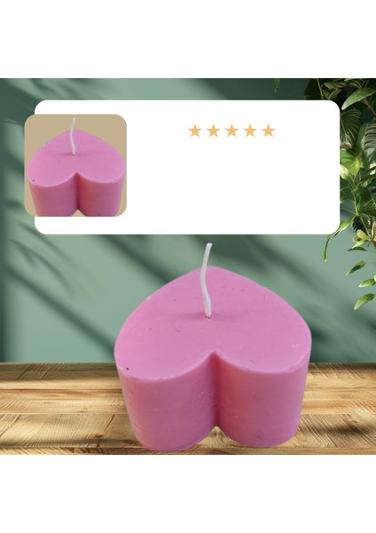 Romantik Kalp Görünümlü Koku Aromalı Dekoratif Doğal Mum