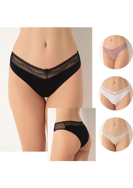 Kadın Dantelli Bikini 4'lü Paket