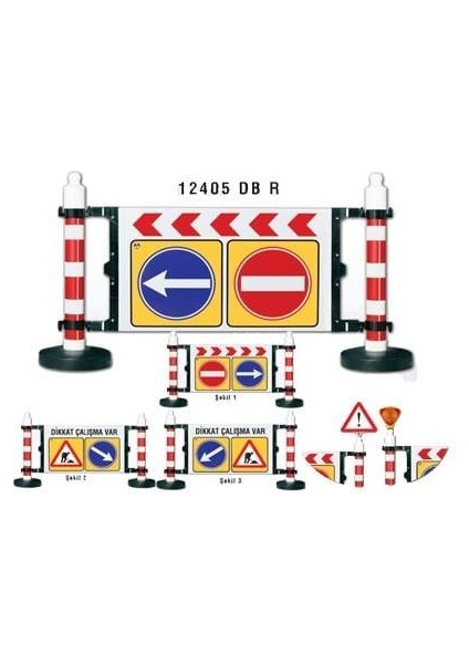 Dubalı Uyarı Levhalı Bariyer 181 x 120 cm Sağ Yön - Dikkat fiyatları