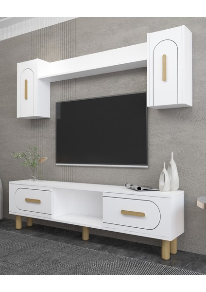 Yosunct Bohem Tv Ünitesi Takımı Beyaz-Beyaz-Safir Kulp fiyatları
